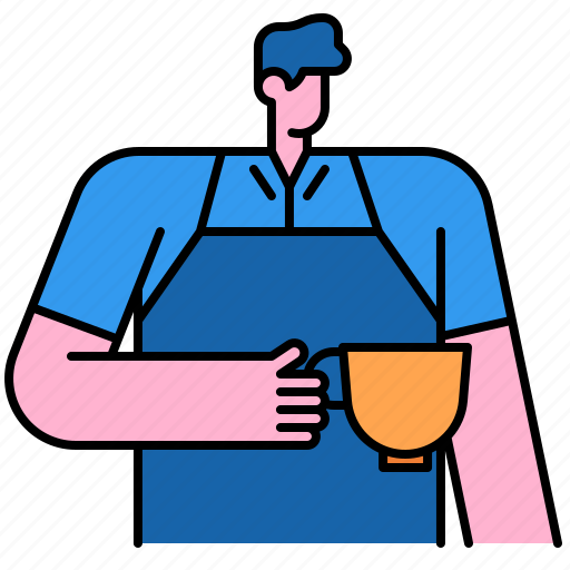Waiter, serving, barista, coffee, shop, cafe icon - Download on Iconfinder