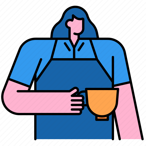 Waitress, coffee, cup, serving, shop, barista icon - Download on Iconfinder