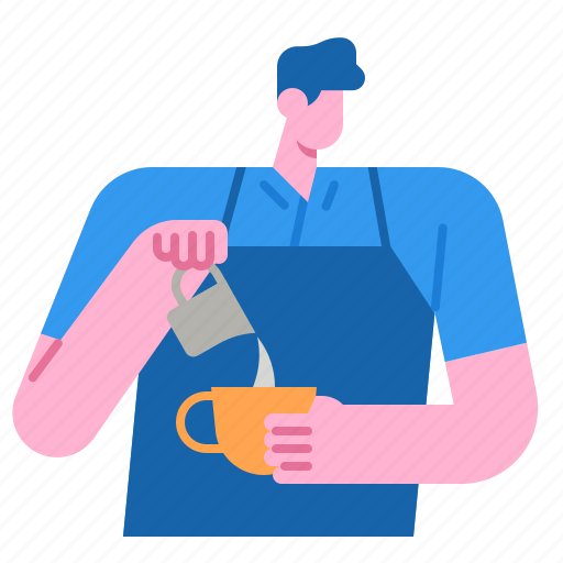 Barista, coffee, shop, server, cafe, man, waiter icon - Download on Iconfinder