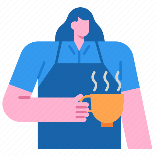 Waitress, coffee, cup, serving, shop, barista icon - Download on Iconfinder