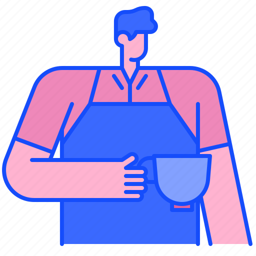 Waiter, serving, barista, coffee, shop, cafe icon - Download on Iconfinder