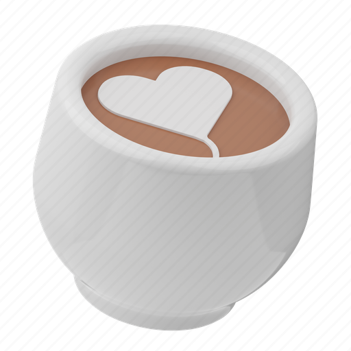 Latte, art, coffee, shop, restaurant, business, beverage 3D illustration - Download on Iconfinder