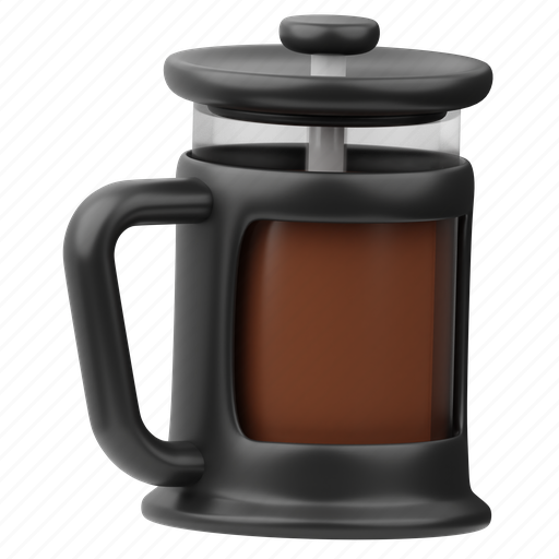 French, press, cafe, coffee, shop, restaurant, business 3D illustration - Download on Iconfinder