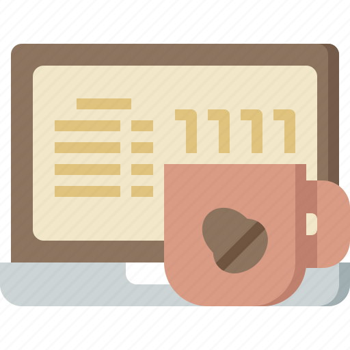 Coffee, cup, drinks, hot, laptop, relaxation, working icon - Download on Iconfinder