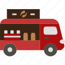 van, truck, delivery, coffee, shop, vehicle, cafe