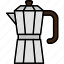 moka, pot, coffee, kettle, kitchenware, cafe