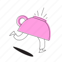 coffee, cup, inverted, running, pink, hot, drink, beverage