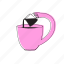 coffee, milk, to, pink, cup, latte, cappuccino 