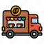 food truck, coffee truck, coffee shop, van, transportation, delivery, food and restaurant 