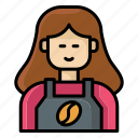 barista, woman barista, waiter, woman, professions and jobs, avatar