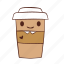 coffee, cup, happy, paper, smile, tea 