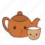 cup, happy, smile, tea, teapot 
