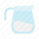 milk, pitcher, drink, water, glass