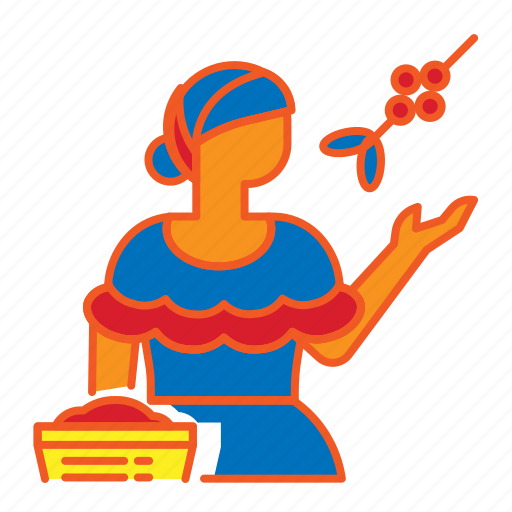 Colombia, fresh, hand, local, pick, woman icon - Download on Iconfinder
