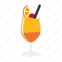 alcohol, beverage, cocktail, drink, glass, orange, tequila sunrise