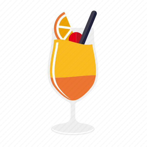 Alcohol, beverage, cocktail, drink, glass, orange, tequila sunrise icon - Download on Iconfinder