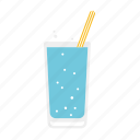 beverage, drink, glass, soda, straw, water
