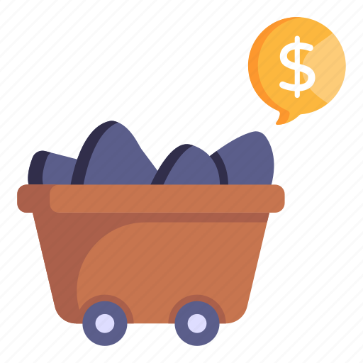 Coal cart, coal price, coal value, coal transport, coal trading icon - Download on Iconfinder