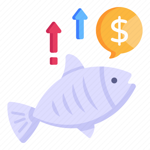 Seafood, value, fish price, fish stock, money icon - Download on Iconfinder