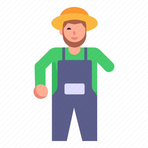 Gardener, farmer, rake, agriculturist, person icon - Download on Iconfinder