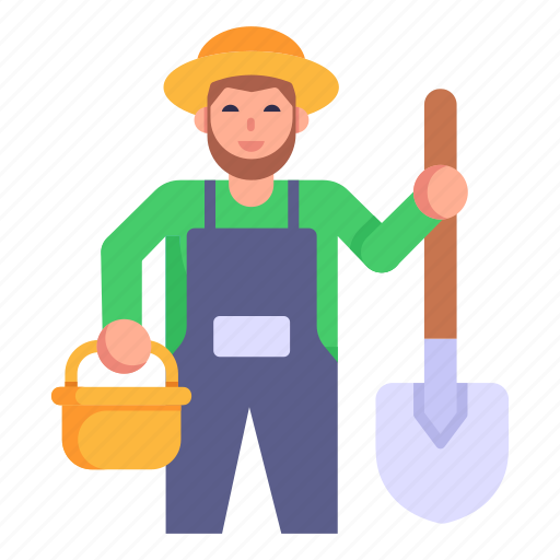 Gardener, farmer, tools, agriculturist, person icon - Download on Iconfinder