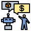 buy, exchange, goods, money, robot, trading, transfer 