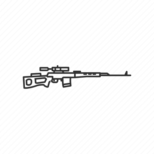 Dragunov, firearms, military, sniper, sniper rifle, weapons, gun icon - Download on Iconfinder