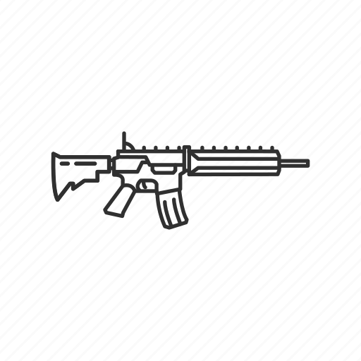 Ar15, assault rifle, firearms, military, submachine gun, weapons, gun icon - Download on Iconfinder
