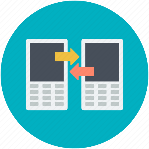 Data exchanging, data sharing, mobile phone, sharing, wireless sharing icon - Download on Iconfinder