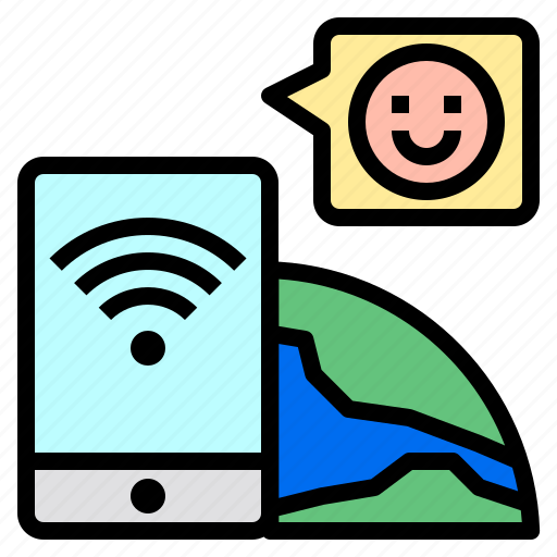 Chat, phone, smartphone, wifi, world icon - Download on Iconfinder