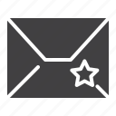 email, envelope, mail, star