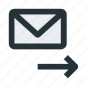 arrow, direction, envelope, forward, letter, mail, send