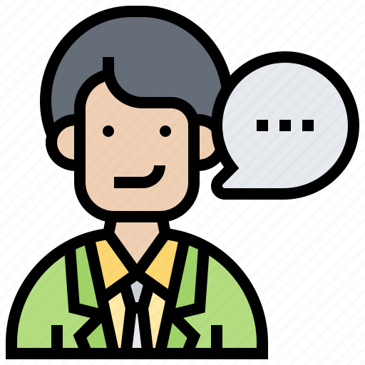 Communicator, person, press, speech, talk icon - Download on Iconfinder