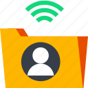 communication, folder, wifi, user, connection