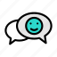 messages, conversation, smiley, discussion, emoji 