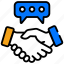 handshake, chat, deal, conversation, communication, partnership 