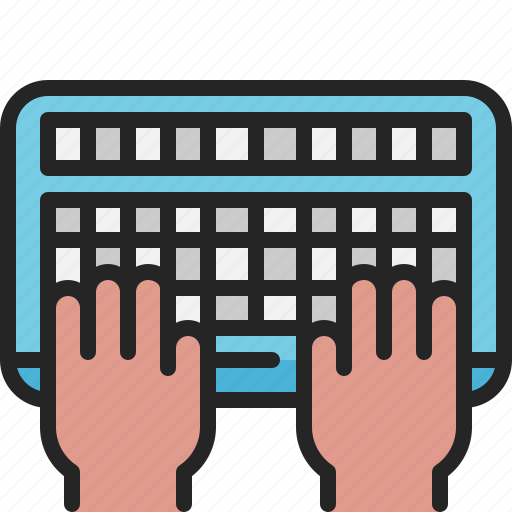 Typing, keyboard, hand, computer, content, workplace, communication icon - Download on Iconfinder