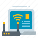 communication, connection, laptop, router, wireless