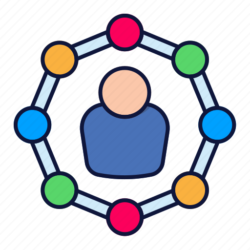 Communication, connect, connection, interaction, link, person, profile icon - Download on Iconfinder