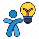 bulb, idea, man, user, target, business