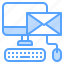 mail, keyboard, mouse, e, computer 