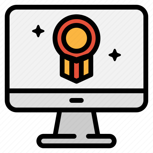 Award, badge, computer, monitor, prize, technology, winner icon - Download on Iconfinder