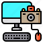 camera, keyboard, computer, mouse, picture 