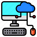 keyboard, cloud, computer, mouse, technology