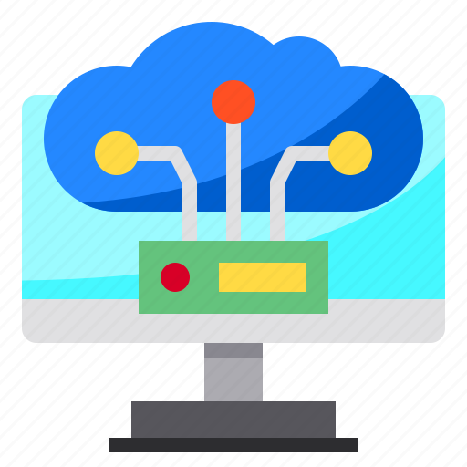 Cloud, computer, data, storage, technology, database, monitor icon - Download on Iconfinder
