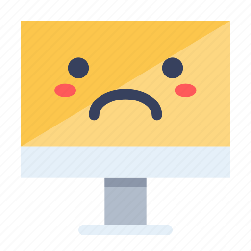 Computer, emoji, emoticon, sad icon - Download on Iconfinder