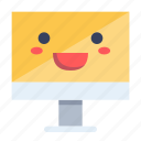 computer, emoji, emoticon, happy