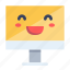 computer, emoji, emoticon, happy 