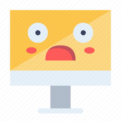Computer, emoji, emoticon, shock icon - Download on Iconfinder