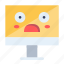 computer, emoji, emoticon, shock 